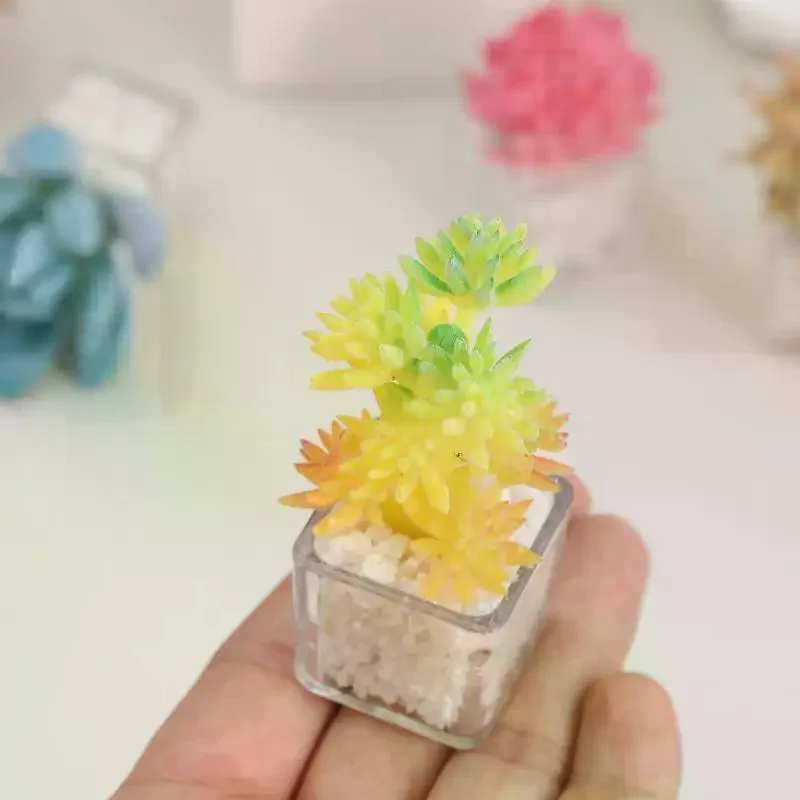 1/12 Dollhouse Simulation Plant Potted Model Miniature Fairy Garden Desktop Home Ornament Decoration Dollhouse Scene Photo Props