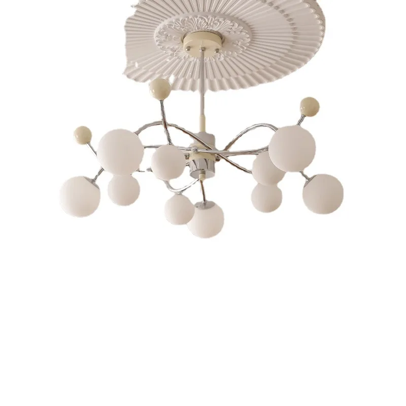 Medieval living room chandelier magic bean Internet celebrity bedroom light Bauhaus cream wind