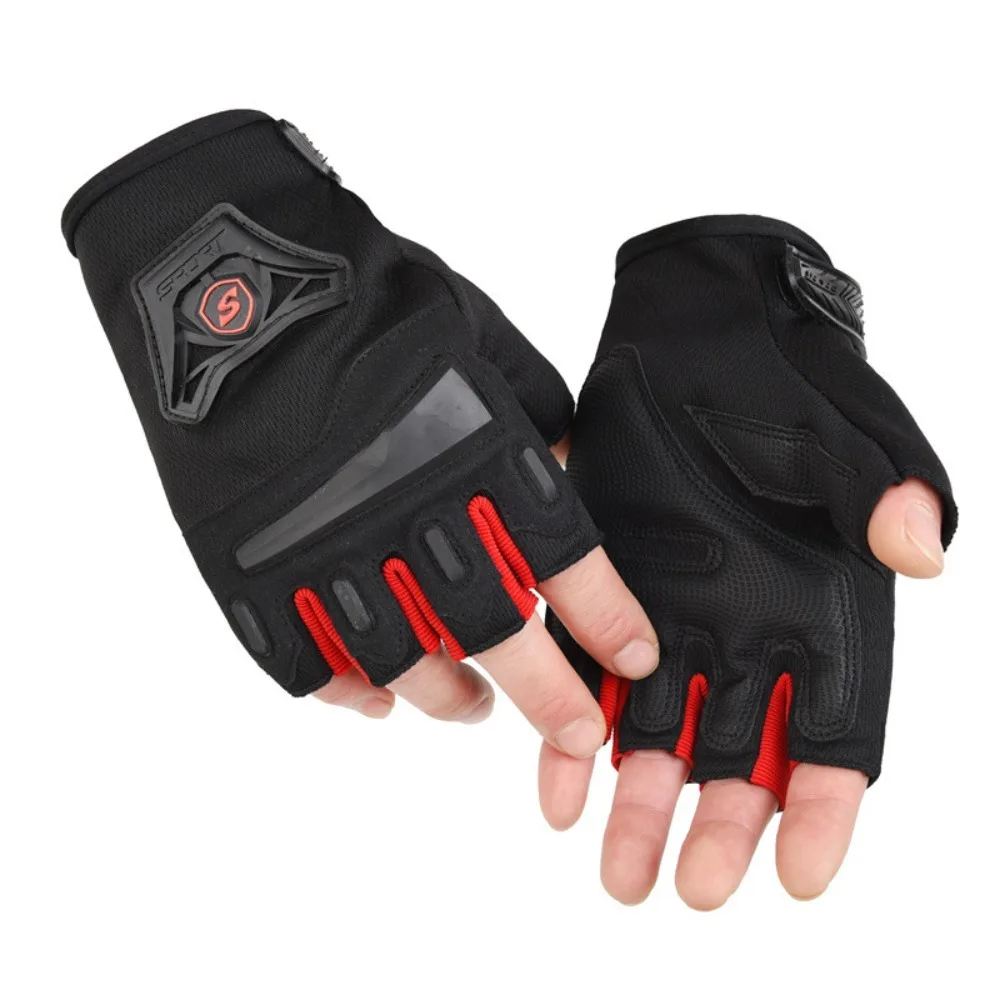

Comfort Anti Slip Motorcycle Gloves Wear-Resistant Adjustable Cycling Gloves Breathable Half Finger Gloves Riding