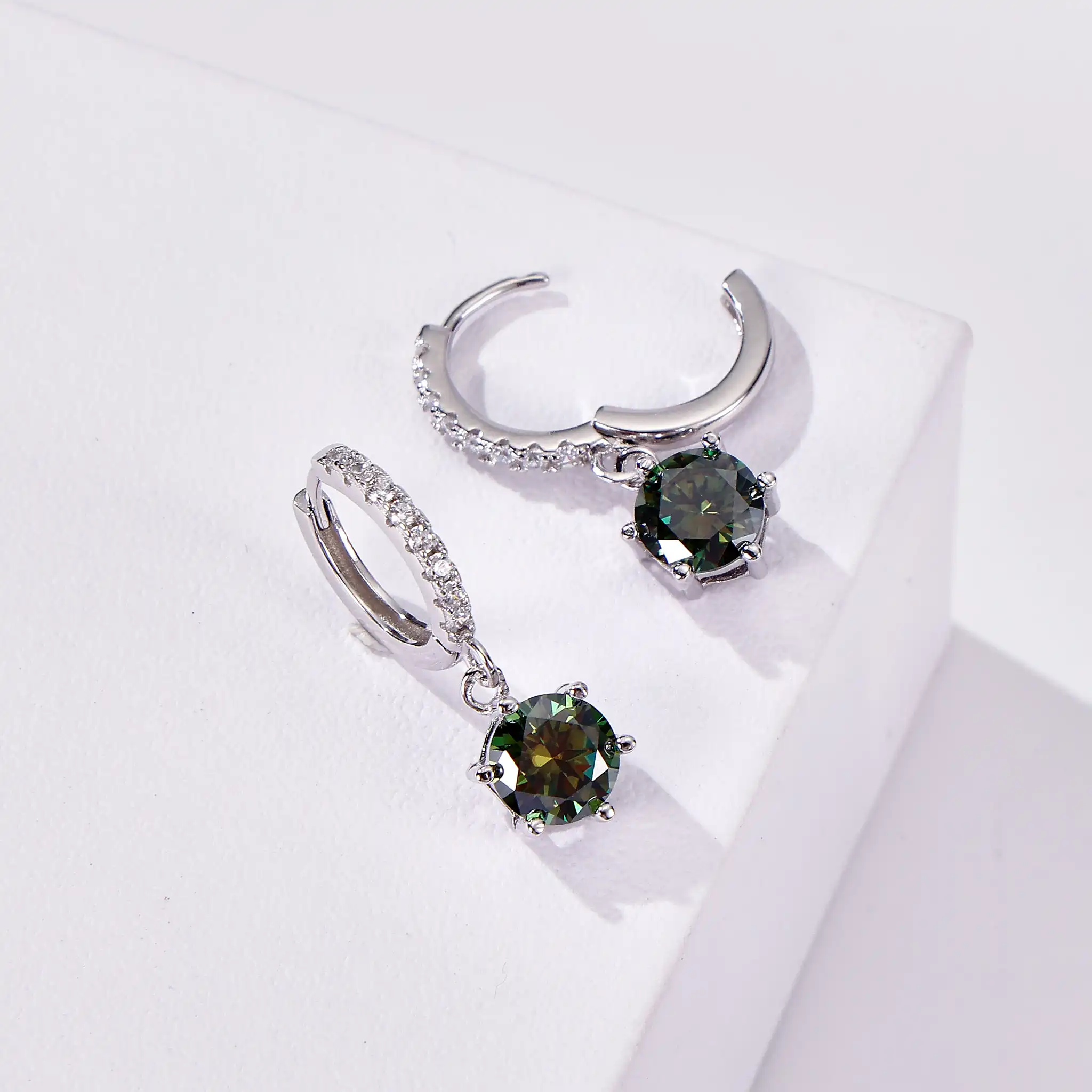 925 Sterling Silver 1 Carat Moissanite Drop earrings for charm lady Engagement female dating party fine Jewelry dating gift