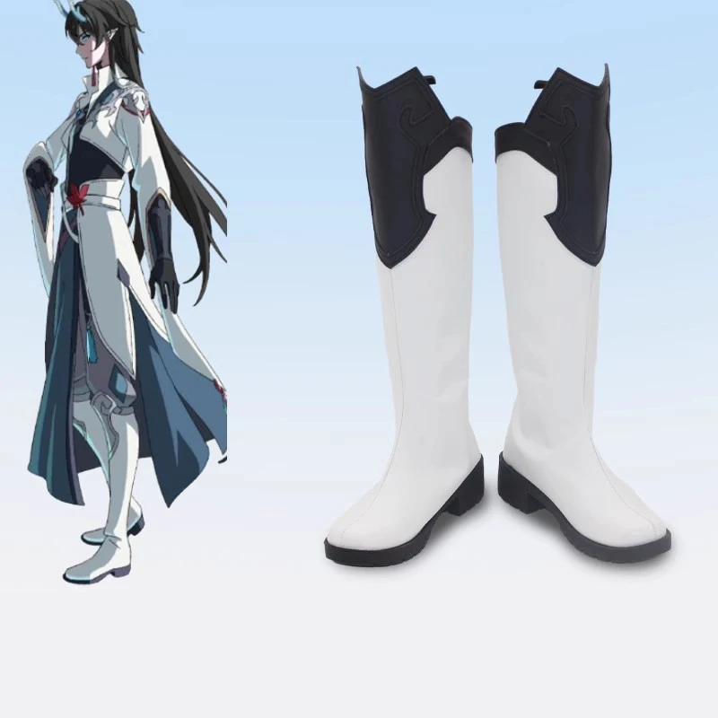 Honkai Star Rail Dan Feng Cosplay Shoes Party Dan Feng  Cosplay Boots Shoes PU Leather Leader of Shadow Garden Props