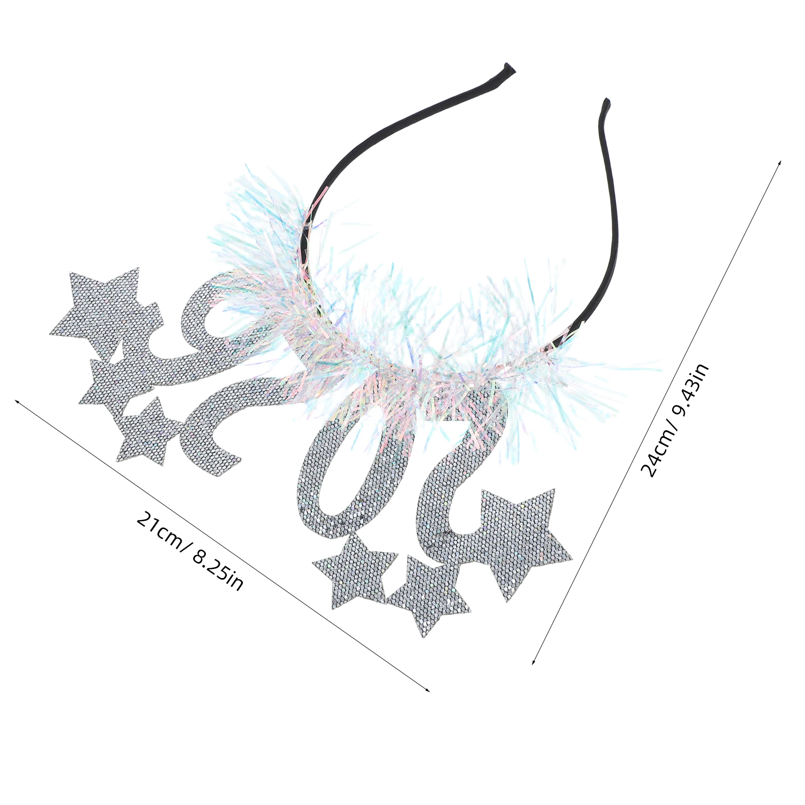 2 pezzi 2026 stella fascia glitter festa cerchio per capelli capodanno accessori per bambini adulti vacanza fascia stella accessori per capelli