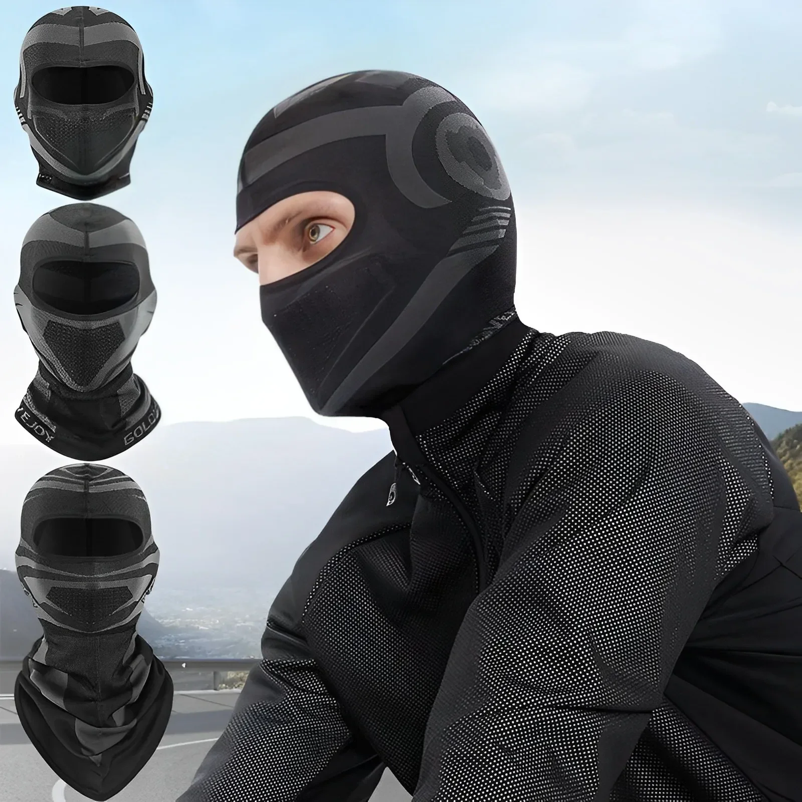 دراجة نارية بالاكلافا قناع الوجه الكامل الصيف تنفس دراجة نارية ركوب الرقبة قناع الوجه موتوكروس الدراجات قناع خوذة هود الرجال #2