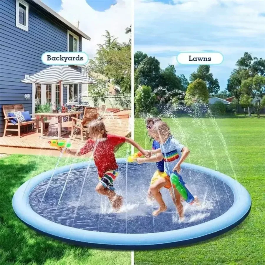 

100cm Pet Splash Pad with Sprinkler - Anti-Slip Dog Pool, Pet Water Spray Mat, Outdoor Play Mat for Dogs and Kids
