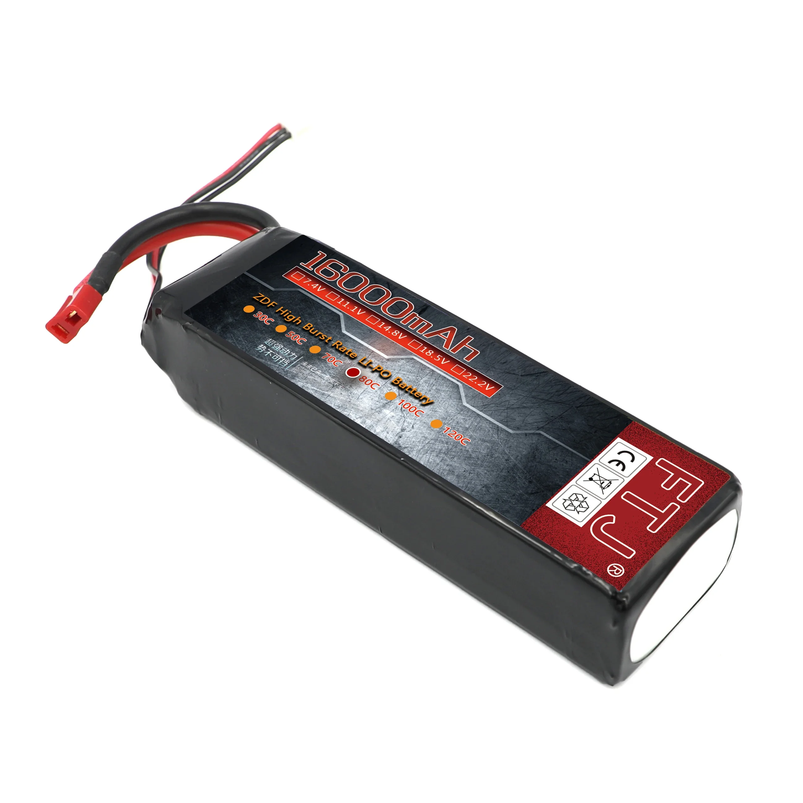 ZDF  RC LiPo Battery 2S 7.4V 16000mAh 80C For RC racing Airplane Drone Quadrotor Aircraft Tank Truck Car Boat