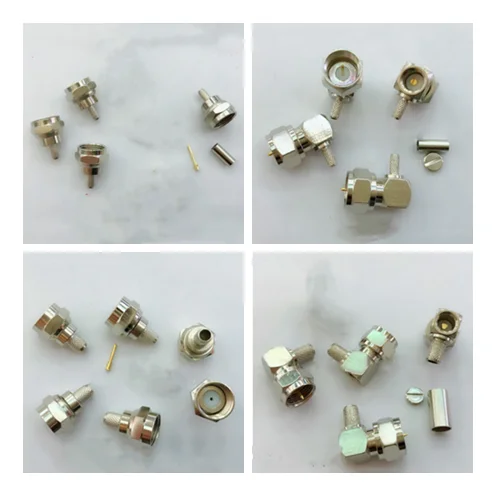 10pcs Connector F Male Plug Crimp for RG174 RG316/RG58 Cable  RF Coaxial connectors