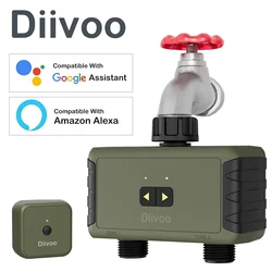 Diivoo-Smart WiFi Garden Watering Timer, Automatic Irrigation System, Water Valve, Smart Life