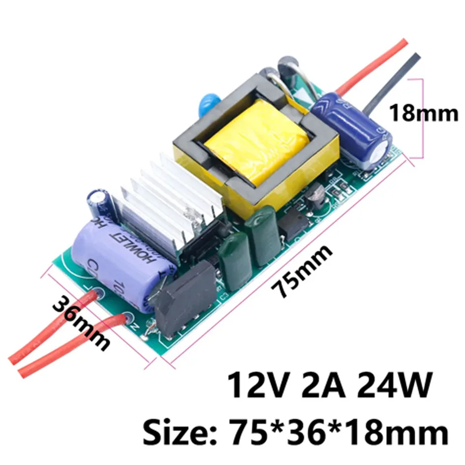 Neuer LED-Treiber-Transformator 220V auf 12V Volt Netzteil 1A 2A 12W 24W Treiber für LED-Streifen Deckenleuchten Lampen – Detail 2
