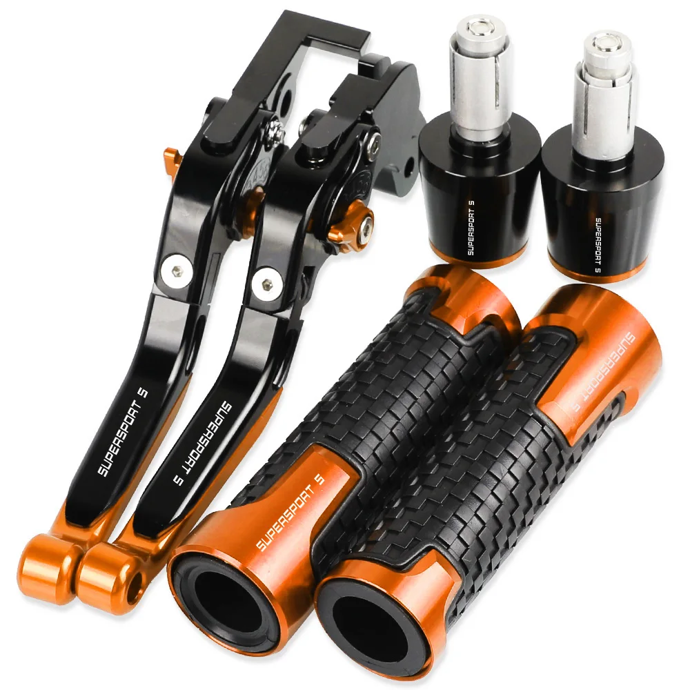 

For DUCATI SUPERSPORTS 2017 2018 SUPER SPORT S Motorcycle Aluminum Adjustable Brake Clutch Levers Handlebar Hand Grips ends