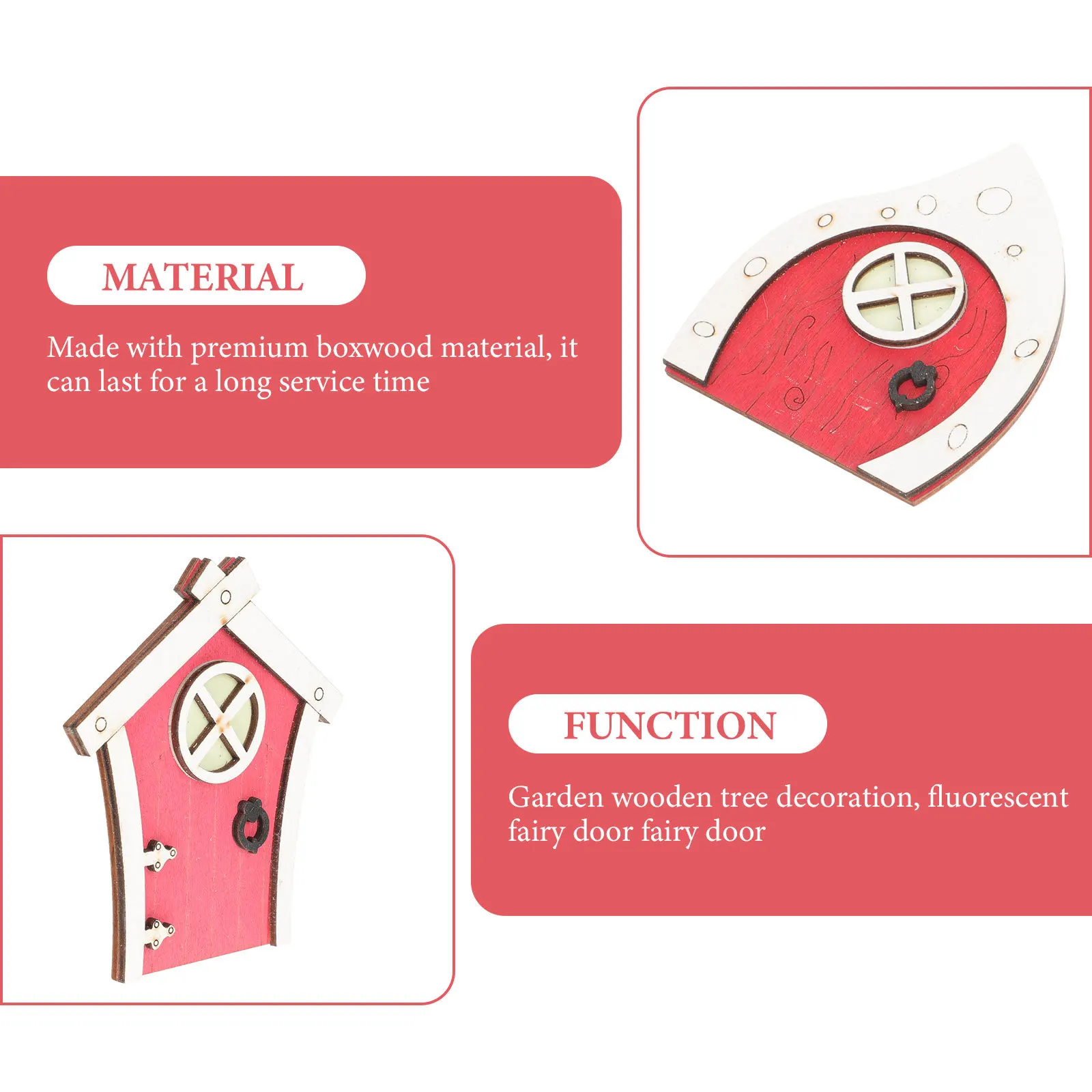 

1Set Wooden Fairy Door Garden Tree Decoration Creative Miniature Boxwood Craft Window Adornment Micro Landscape Decor