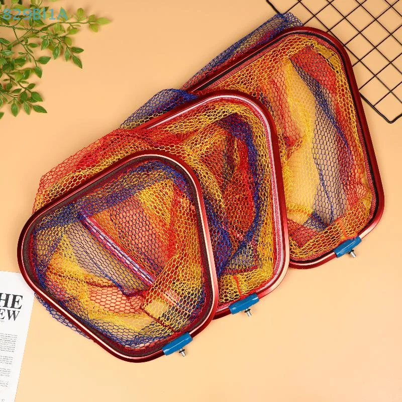 الملونة دائم خفيفة الصيد صافي رئيس سبائك الألومنيوم الصيد مغرفة اليد صافي شبكة أرضية