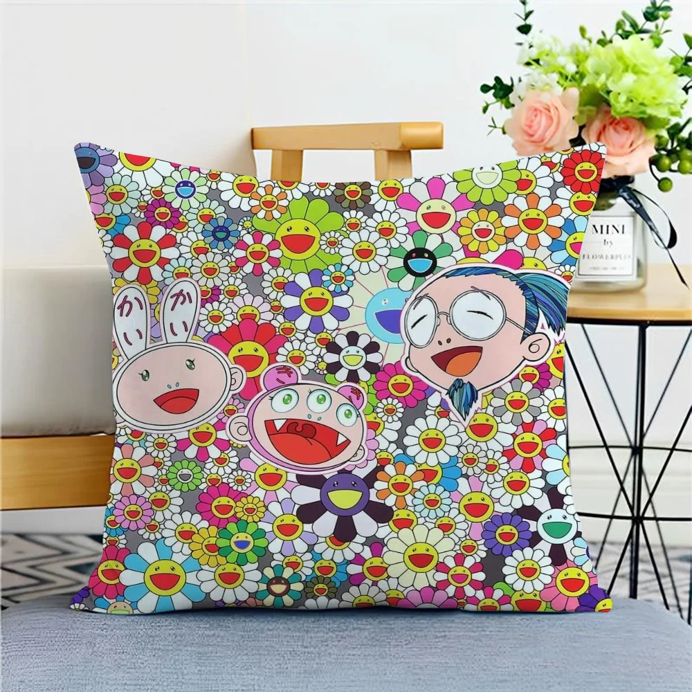 Decorative Pillowcase T-Takashi MurakamiS Decorative Cushion Cover for Pillow Double-sided Printing Home Decoration Cushions