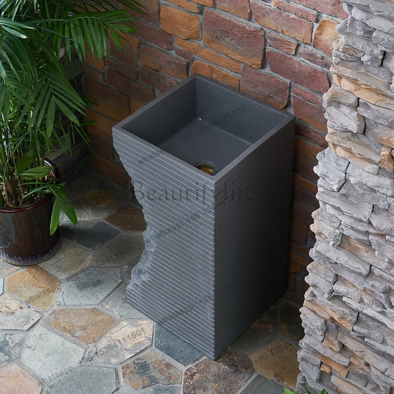 Hotel B & B Artificial stone column basin Household home Jifeng Creative Art Integrated column wash basin