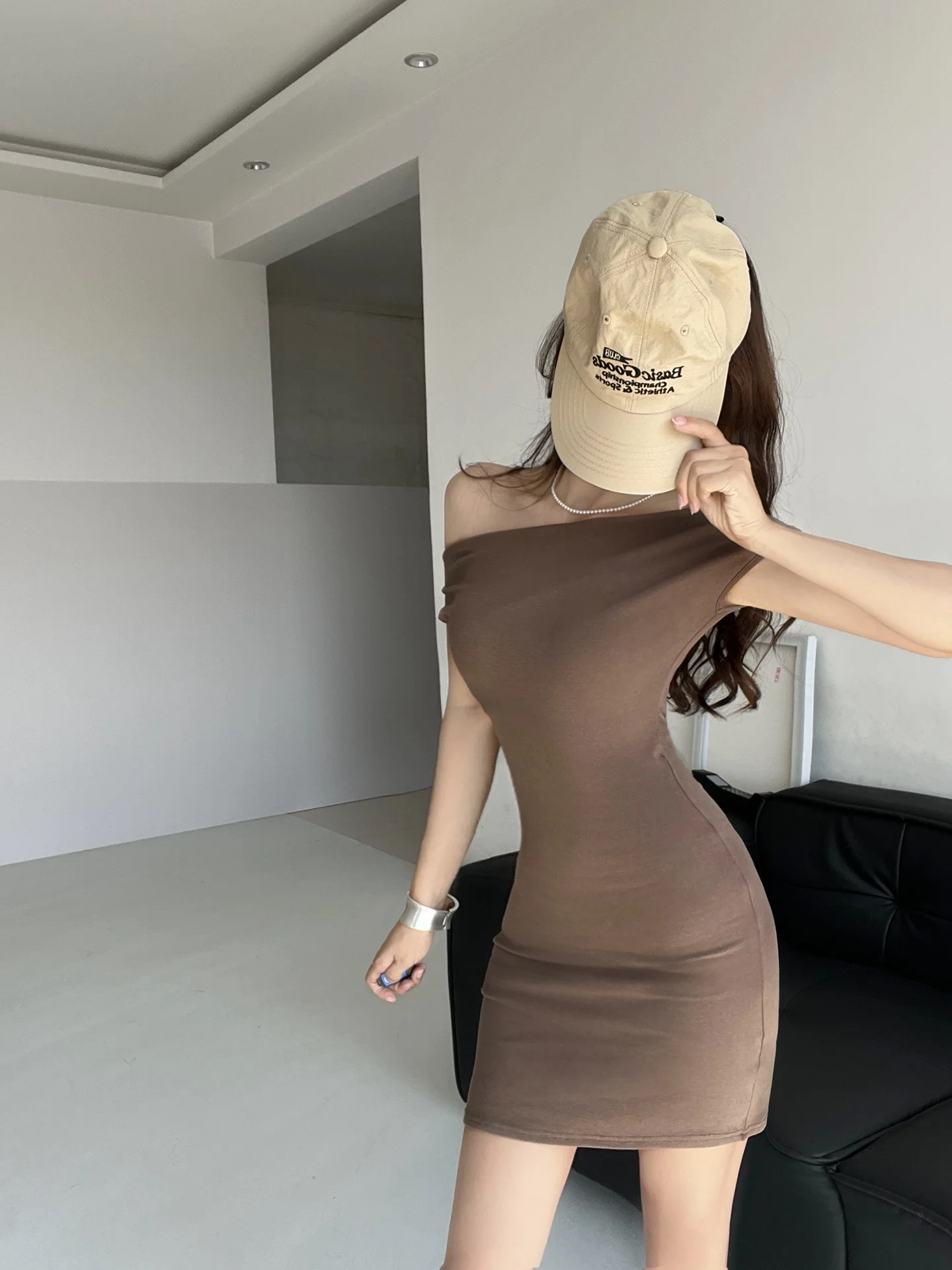 Coreano Sle Pure Desire Sexy ort Dr One oulder Wrap Body cintura alta falda ort para mujeres jóvenes verano Faion Dr