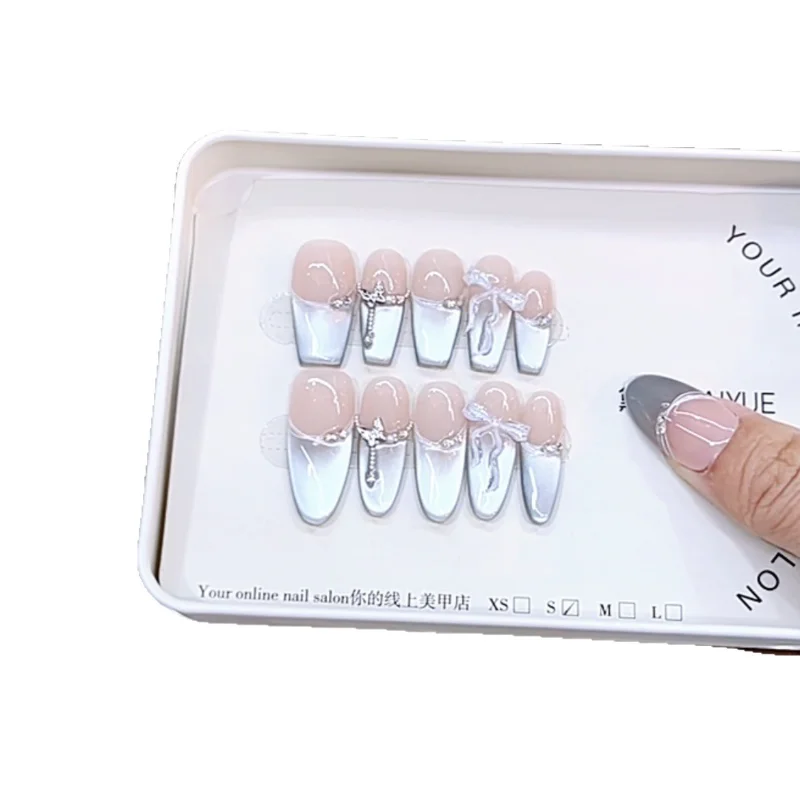 

Pure handmade wearing nail, new sea salt elf temperament, three-dimensional butterfly wearing nail, cat eye nail patch