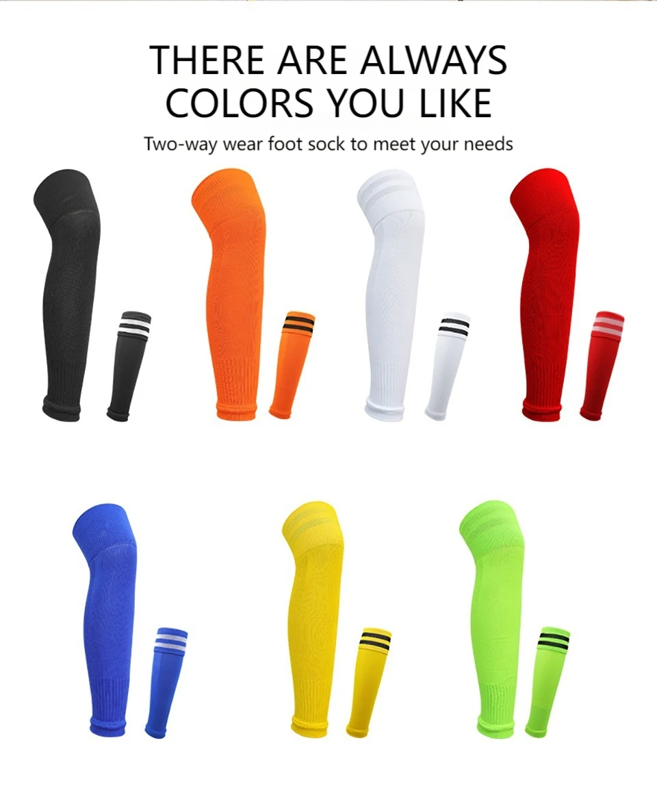 Loogdeel 1 Paar Knieschutz-Sportsocken für Erwachsene, hohe Röhre, atmungsaktiv, Fußball-Beinwärmer, Schienbeinschutz, Fußballsocke, Wadenärmel – Detail 11
