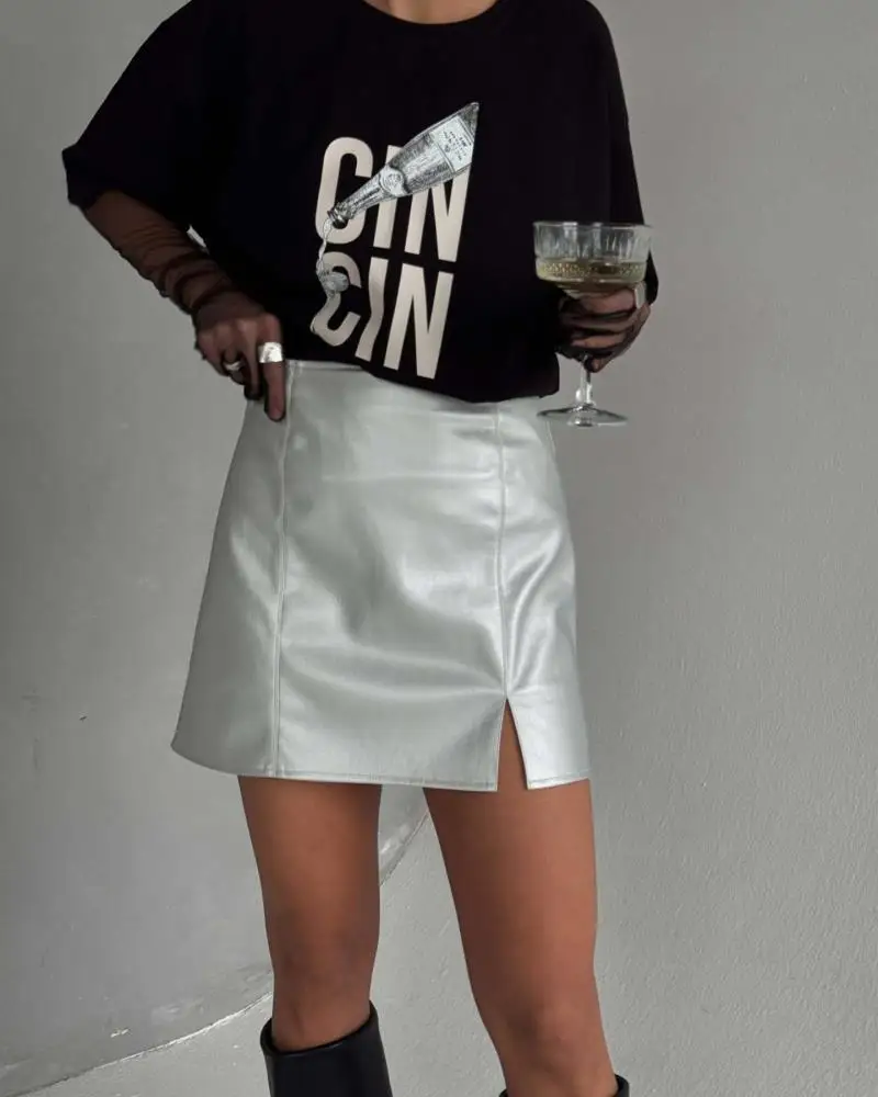 الأمريكية الرجعية خطابات بسيطة المرأة المطبوعة تي شيرت Ins القطن الخالص العصرية زوجين جولة الرقبة الشارع الملابس قصيرة الأكمام قمم