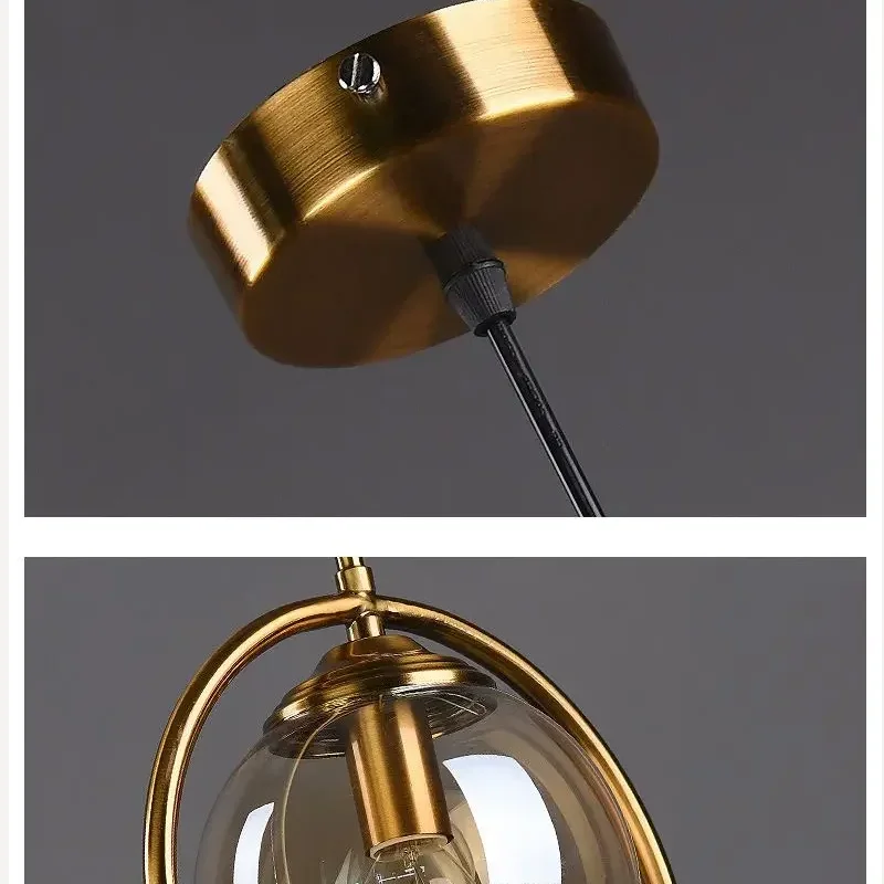 

2025 Nordic pendent lamp modern minimalist bedroom bedside bar restaurant single head glass chandelier