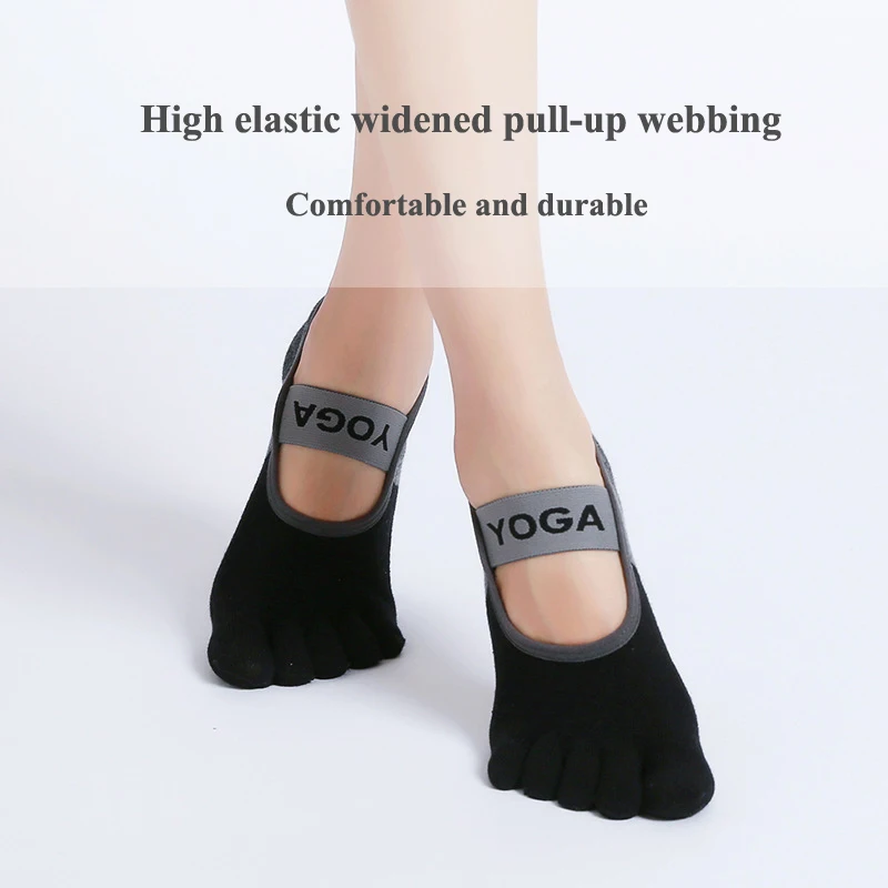 Cotton Five Finger Socks for Women Breathable Bandage Anti-Slip Pilates Ballet Dance Sport Fitness Yoga Socks with Toes for Gym