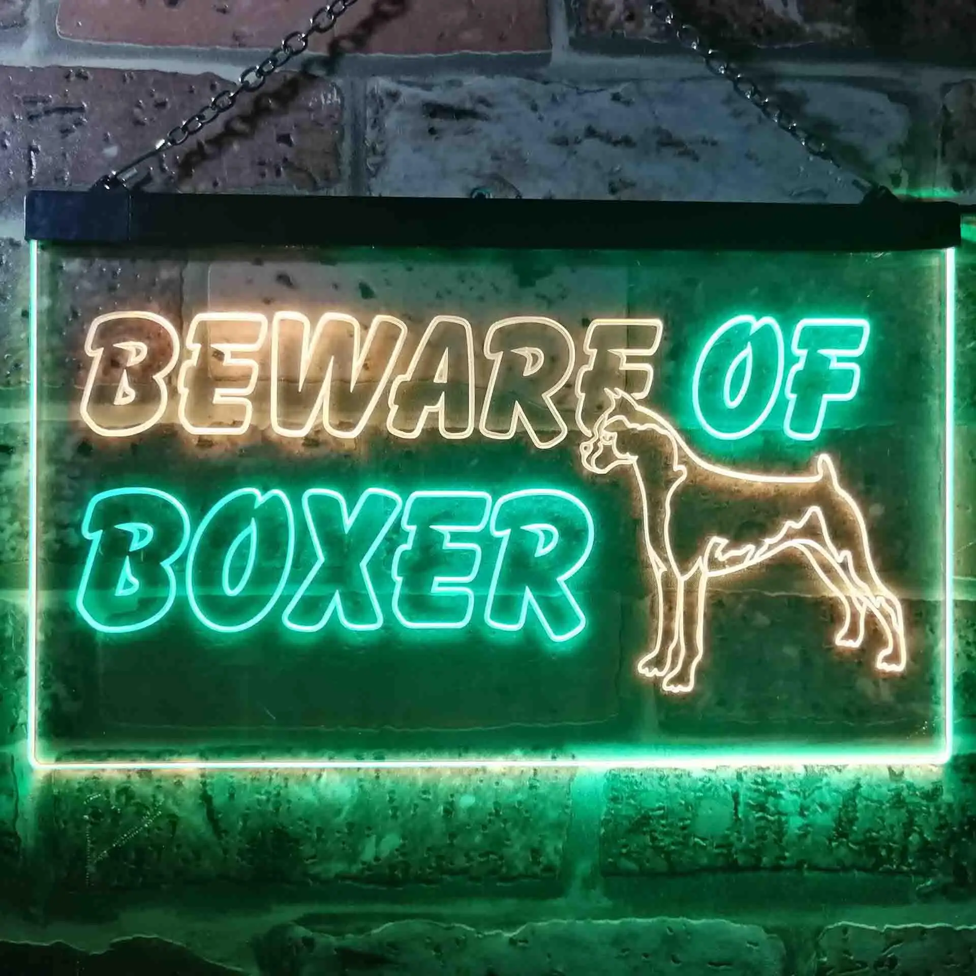 

Остерегайтесь двухцветной светодиодной неоновой вывески для собак-боксеров st6-i0835