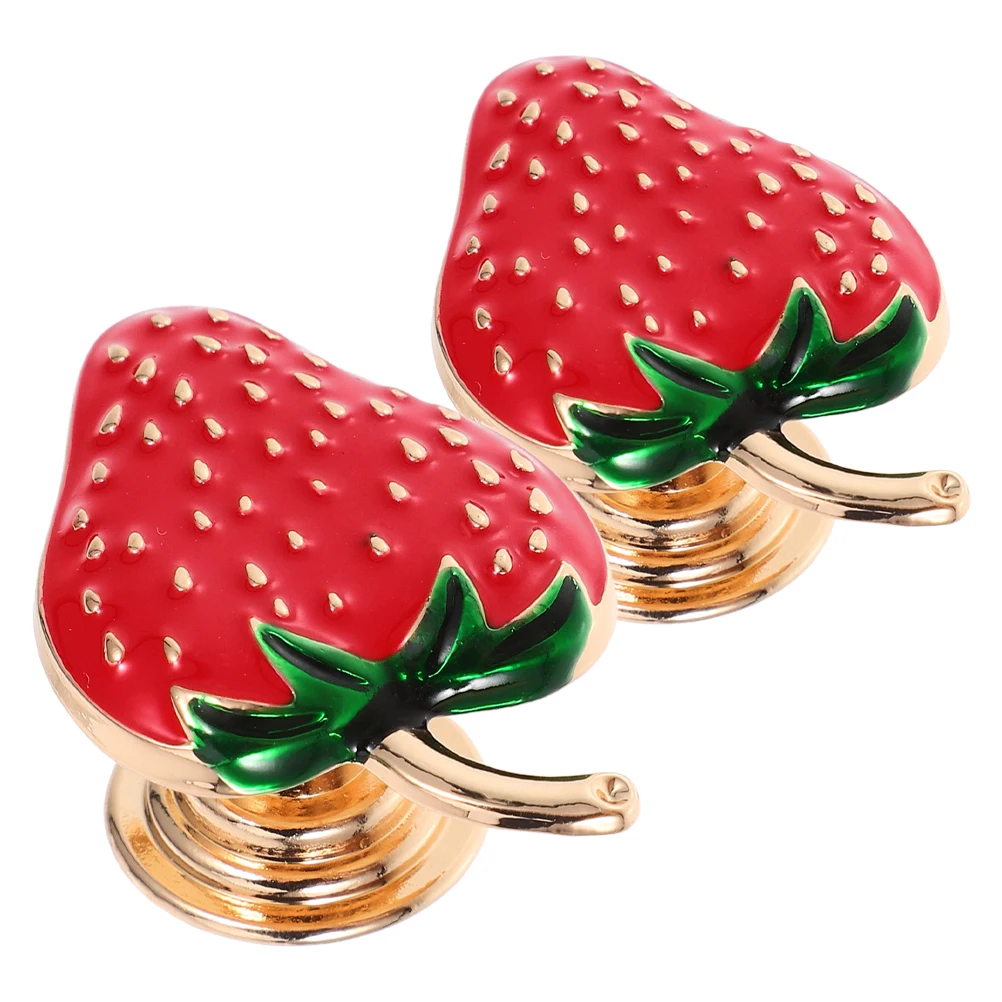 

2Pcs Zinc Alloy Strawberry Cabinet Knobs Decorative Handles Cute for Kitchen Drawer Dresser Furniture Small Cabinet Knob