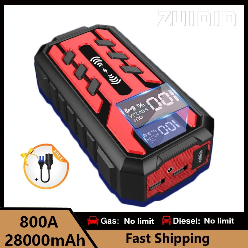 28000mAh Car Jump Starter Device Power Bank 800A Portable Emergency Auto Car Battery Charger Booster 12V Starting Device