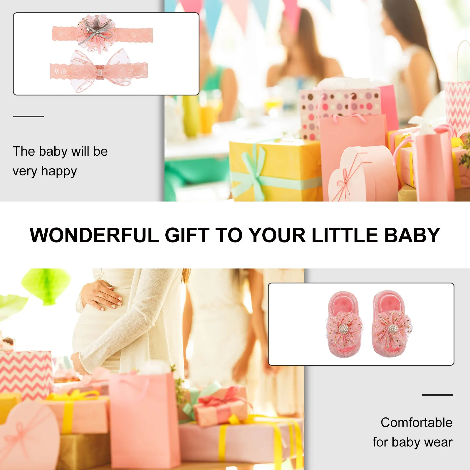 

3Pcs Newborn Photography Baby Socks Lace Headbands Set Soft Skin Friendly Infant Photo Props Newborn Photography Props