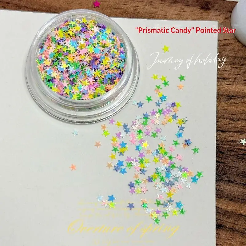 1 Box Mixed Star Sequin Five-pointed Star Nail Glitter Colorful Sparkle Nail Art Charm Decoration Manicure Accessories