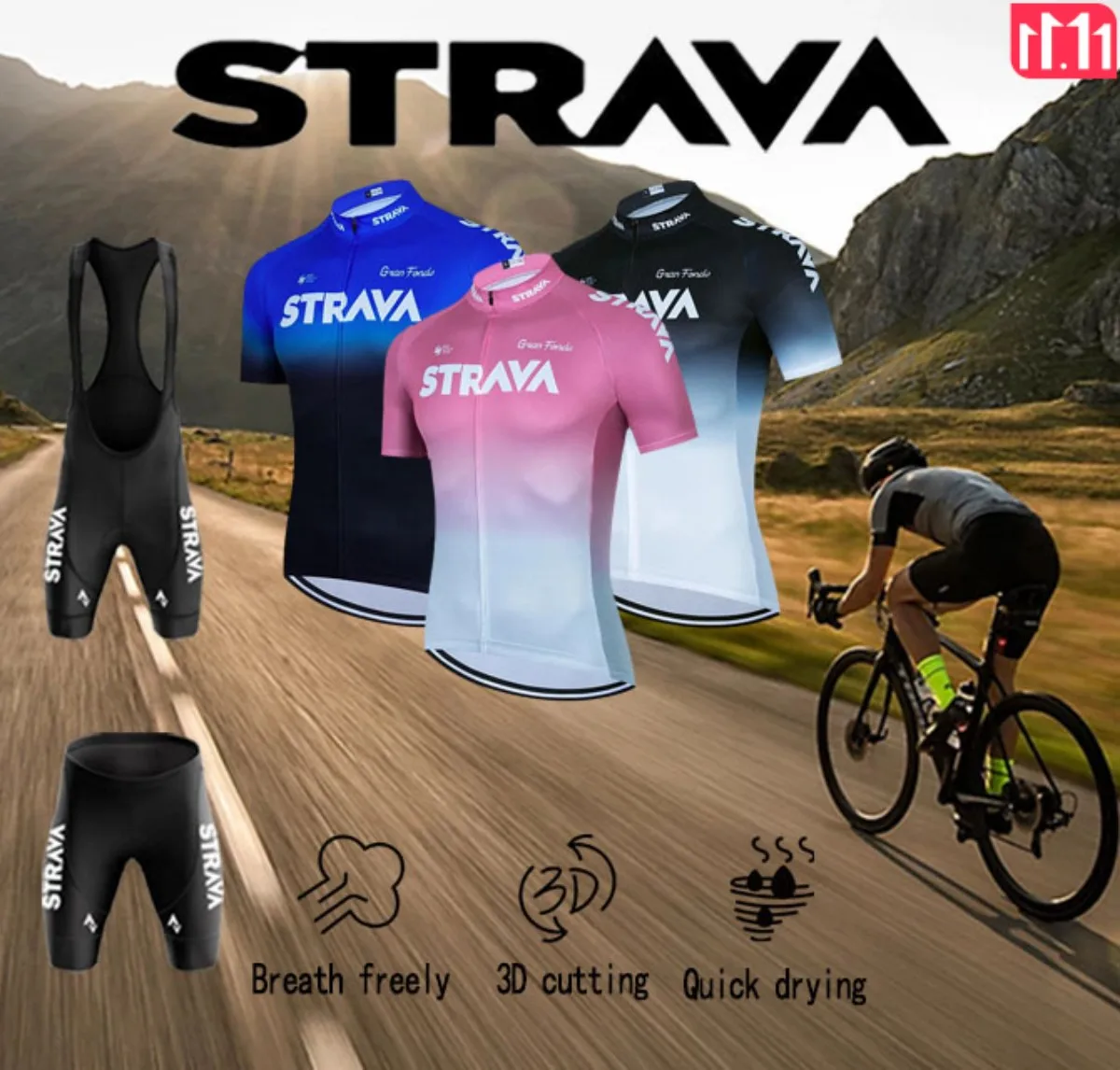 STRAVA CYCLING ROAD MOUNTAIN BIKE JACKET SHORT SLEEVE TOP CYCLING GEAR CAMPING HALLOWEEN THANKSGIVING CHRISTMAS GIFTS FOR MEN