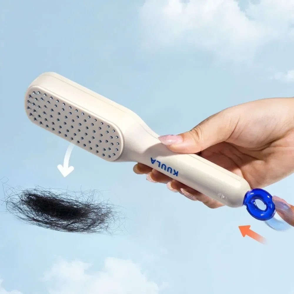 Self-cleaning Hairbrush One-pull Massage Brush Retractable Rotating Lifting Self-cleaning HairbrushSafety Airbag Massage