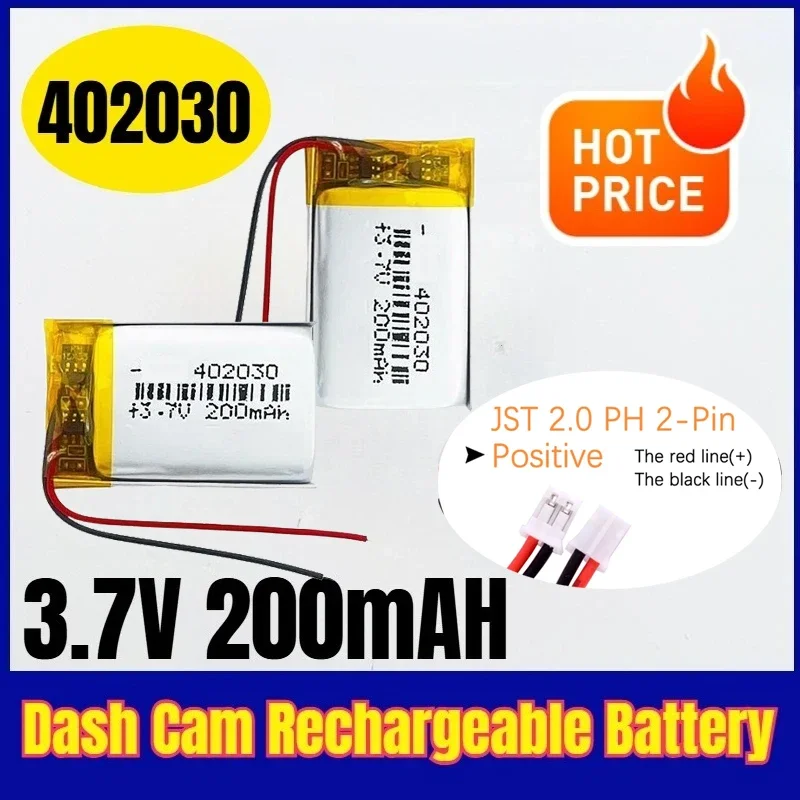 402030 200mAh 3.7V Lithium Polymer Battery for Smart Bracelet Voice Recorder GPS Tablet PC Pet Training Tool Webcam Batteries