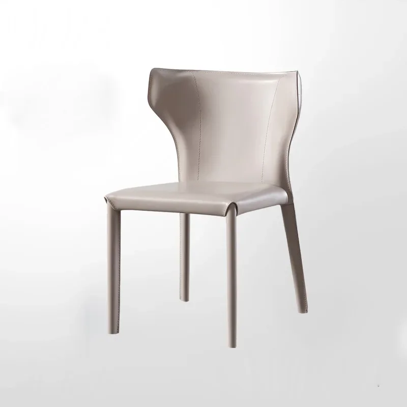 Italian Dining Chair Minimalist Saddle Leather Chair Home Simple Hard Leather Stool Designer Nordic Cadeira Furniture FY40YH