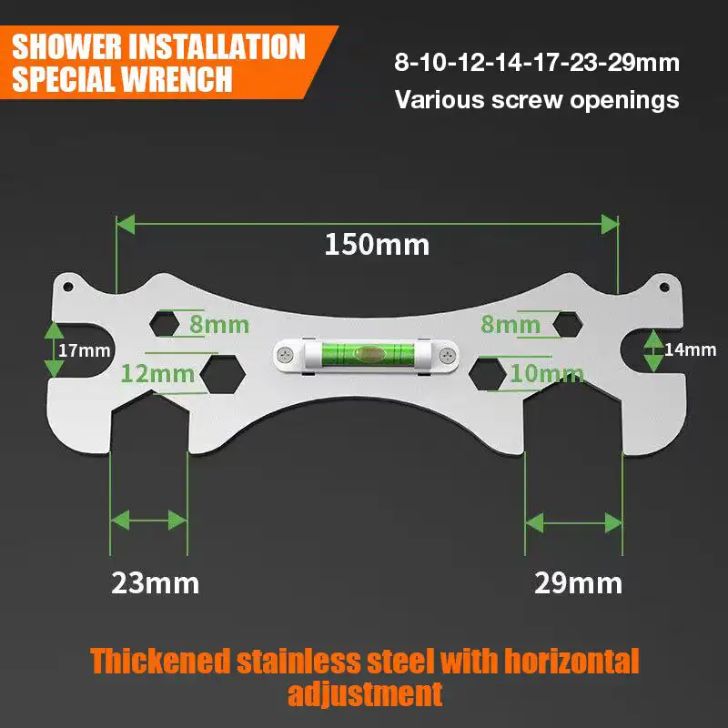Multifunctional Angle Wrench For Faucet Level Ruler Special Wrench Bathroom Faucet Repair Tool Multi Size Screw