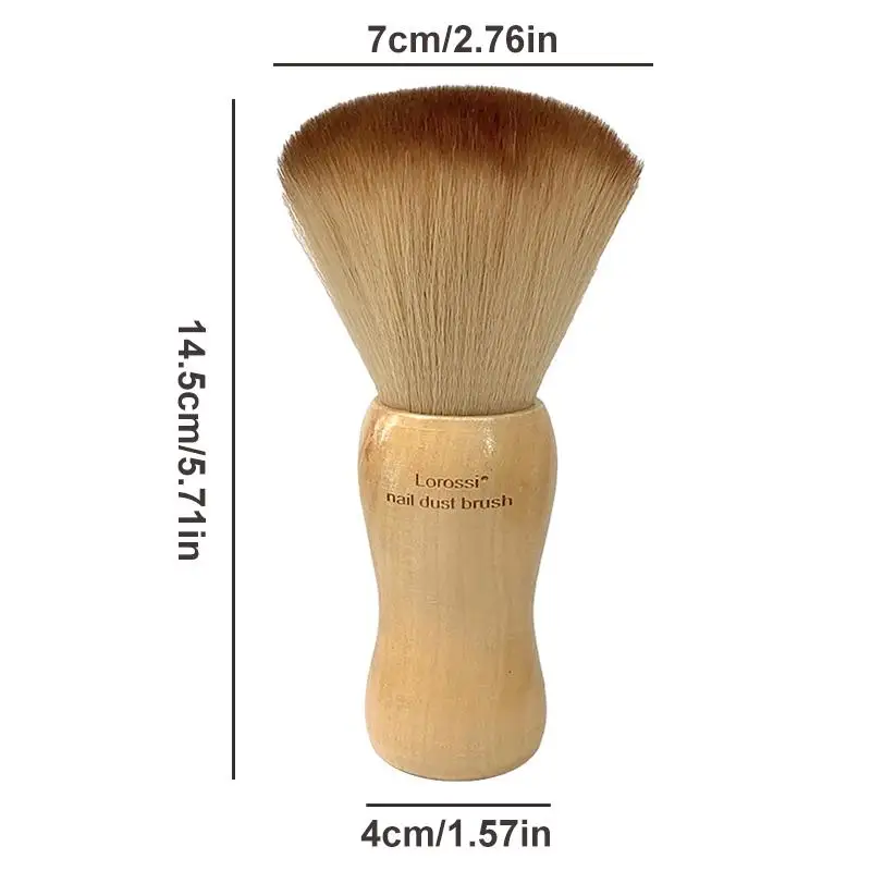 1PC プロフェッショナルふわふわネイルアートブラシラウンド木製ハンドルダストクリーニング化粧ブラシマニキュアアクセサリーサロン機器ツール