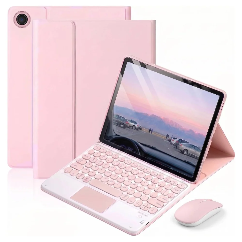 Keyboard Case for Lenovo Tab M9 K9 2023 TB-310FU 310XU 9inch Tablet Multi-Angle Stand PU Full Bezel With Round Keyboard Cover