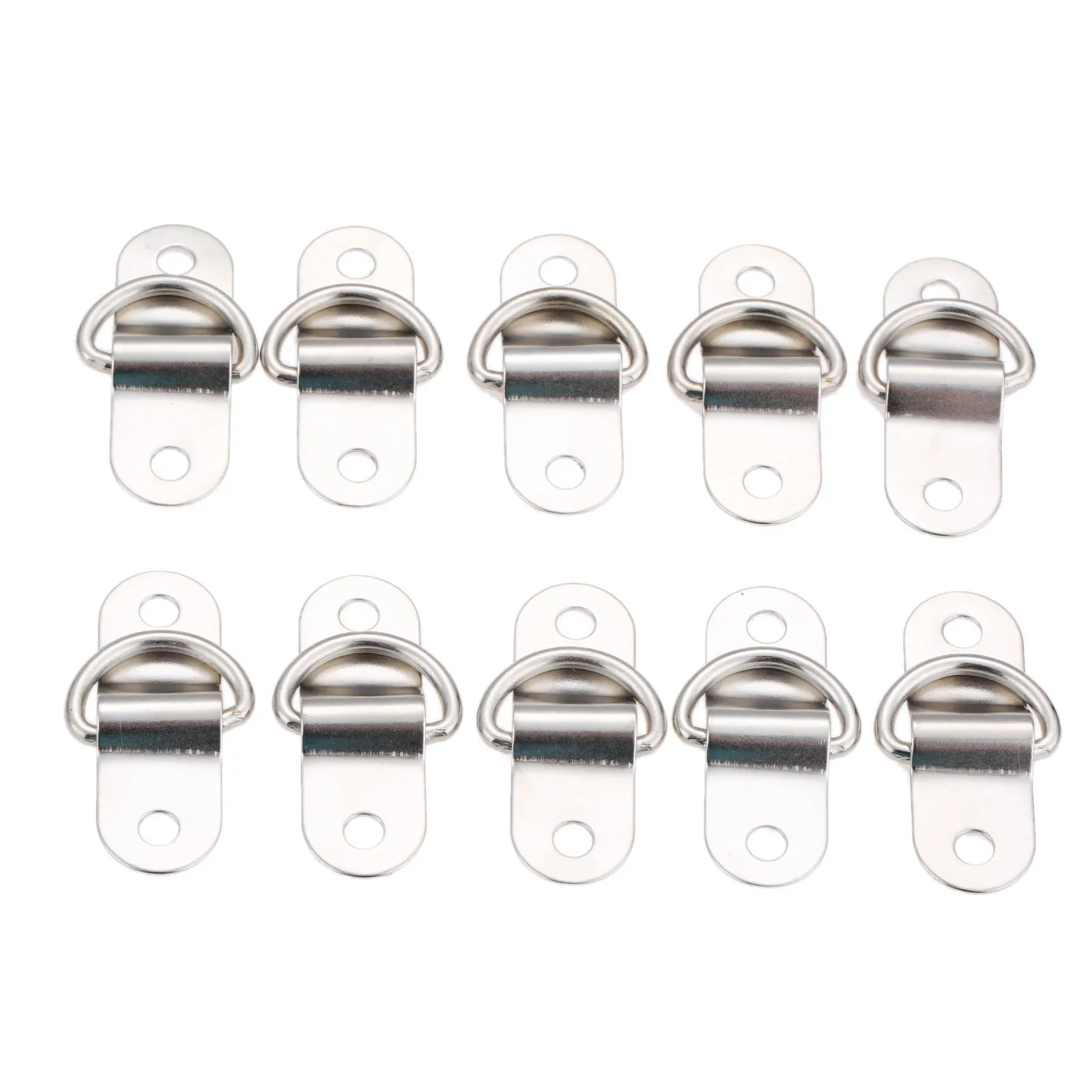 10Pcs Metal Flat Seamless D Ring Button Garment Buckle Bags Hardware Fitting Boat Trailers Lashing Strap D Ring Tie Down Hook