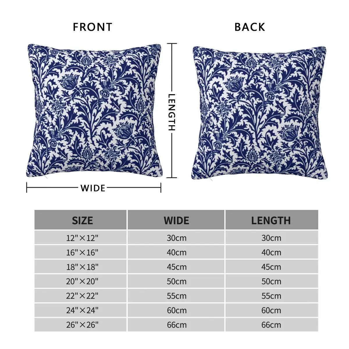 William Morris Thistle Damask Pillowcase Polyester Linen Velvet Printed Zip Decor Pillow Case Sofa Cushion Cover Wholesale 18