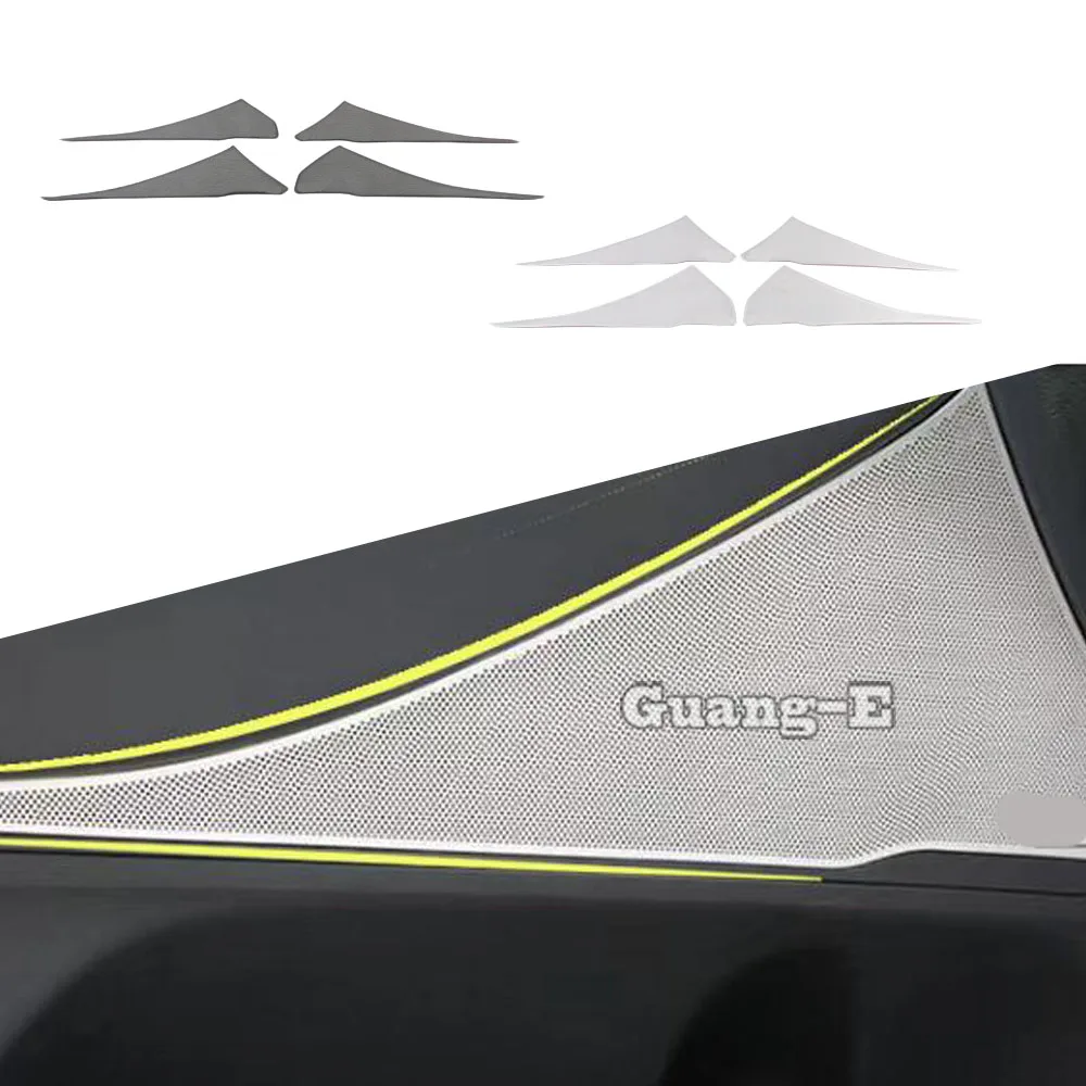 Stainless Steel Car Door Dashboard Audio Speaker Cover Trim Armrest Handrail For Hyundai Santa Fe SantaFe 2019 2020 2021-2024