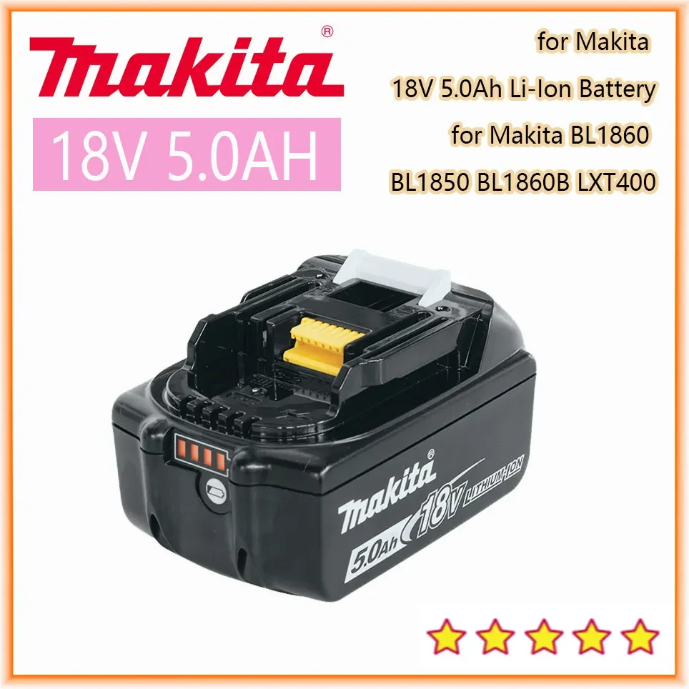 

Makita Original 18V 5.0AH 6.0AH Rechargeable Power Tool Battery LED Lithium Ion Replacement LXT BL1860B BL1860 BL1850