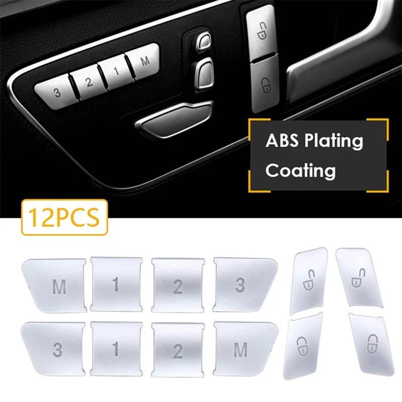 Steering Wheel Button Switch Cover&Door Seat Memory Lock Buttons Cover For Benz A B C E Ml Gl Cla Gla Glk Sl Slk Class