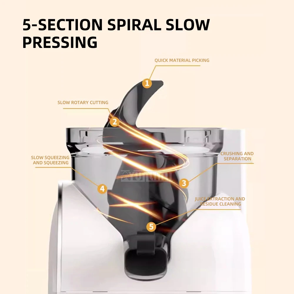 Extrator de Suco de Frutas e Vegetais com Função de Separação de Resíduos, Juicer Elétrico com Copo Misturador de Grande Diâmetro