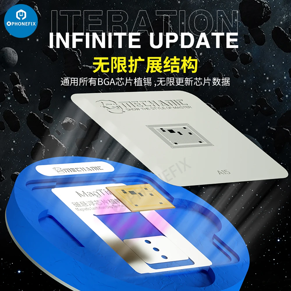 ช่าง MagTin ตำแหน่งดีบุกปลูกตาข่ายสำหรับ iPhone Huawei Qualcomm IC ชิป CPU Nand แฟลชแบบอักษร Reballing Stencil