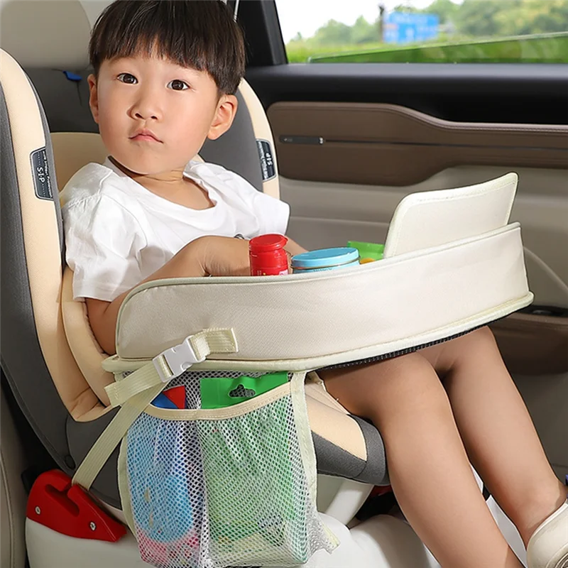 child-safety-seat-tray-multifunctional-foldable-waterproof-antifouling-capacity-mesh-pocket-car-baby-seat-storage-organizer