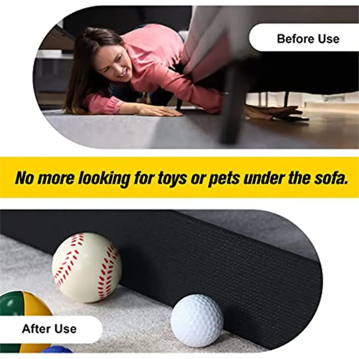 DT81 100mmx6m Adjustable Toy Barrier Under Sofa with Installation Straps Sofa Bed Bottom Nylon Toy Stopper Sofa Toy Blocker