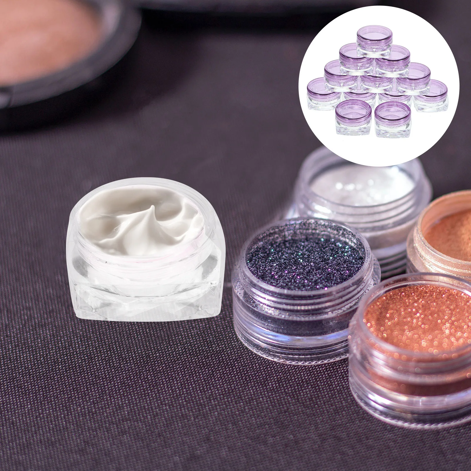 12 個の空のクリーム瓶詰め替え可能なフェイスクリーム容器プラスチック収納広口デザイン旅行容器旅行容器