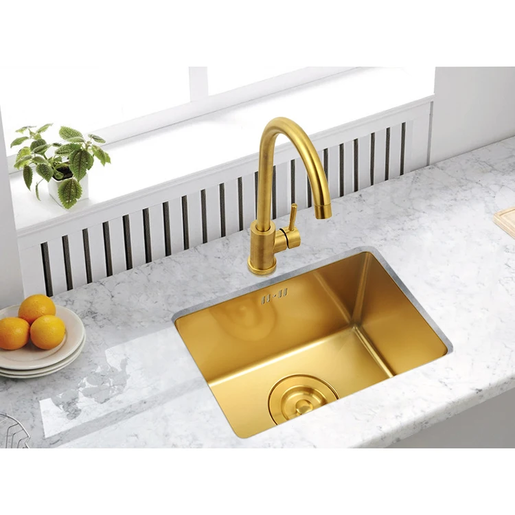 Golden Zhongdao Bar Mini Sink 304 Stainless Steel Vegetable Washing Basin Single Sink Drop-in Sink Kitchen Embedded Small