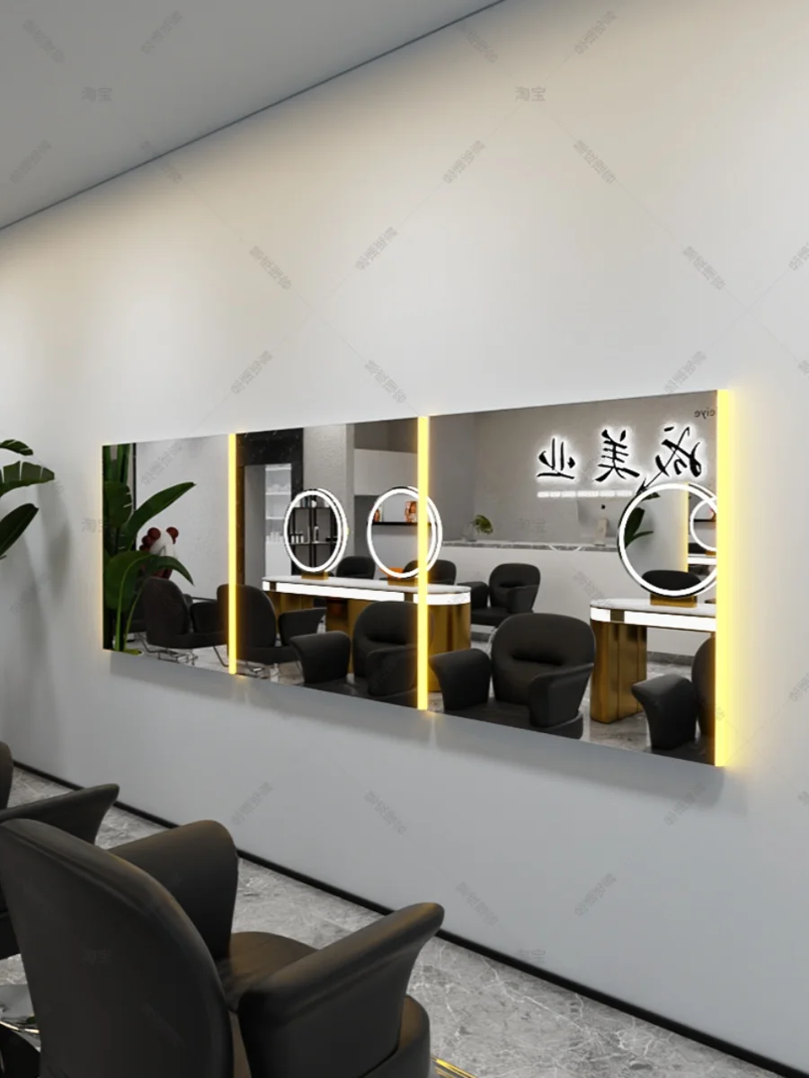 Chaodian Hairdressing Shop Hot Dyeing Area Mirror Table Hairdressing Gallery Dedicated Barber Shop Mirror Single Side