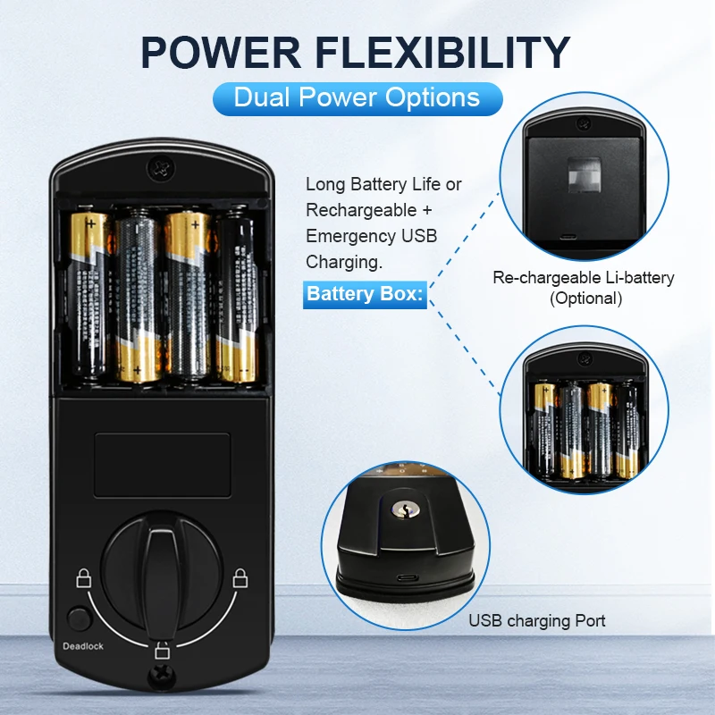 Newest Tuya  Mechanical Keyboard Fingerprint Deadbolt Smart Door Lock Electric Digital Password Keyless Smart Door Lock