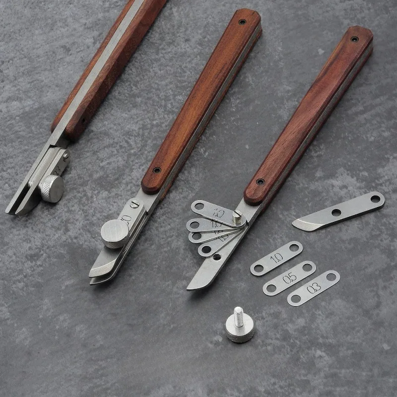 Hand Leather Marking Gauge Adjustable Spacing 0.3‑5.8mm Edge Line Tool For Handcraft Leather T20