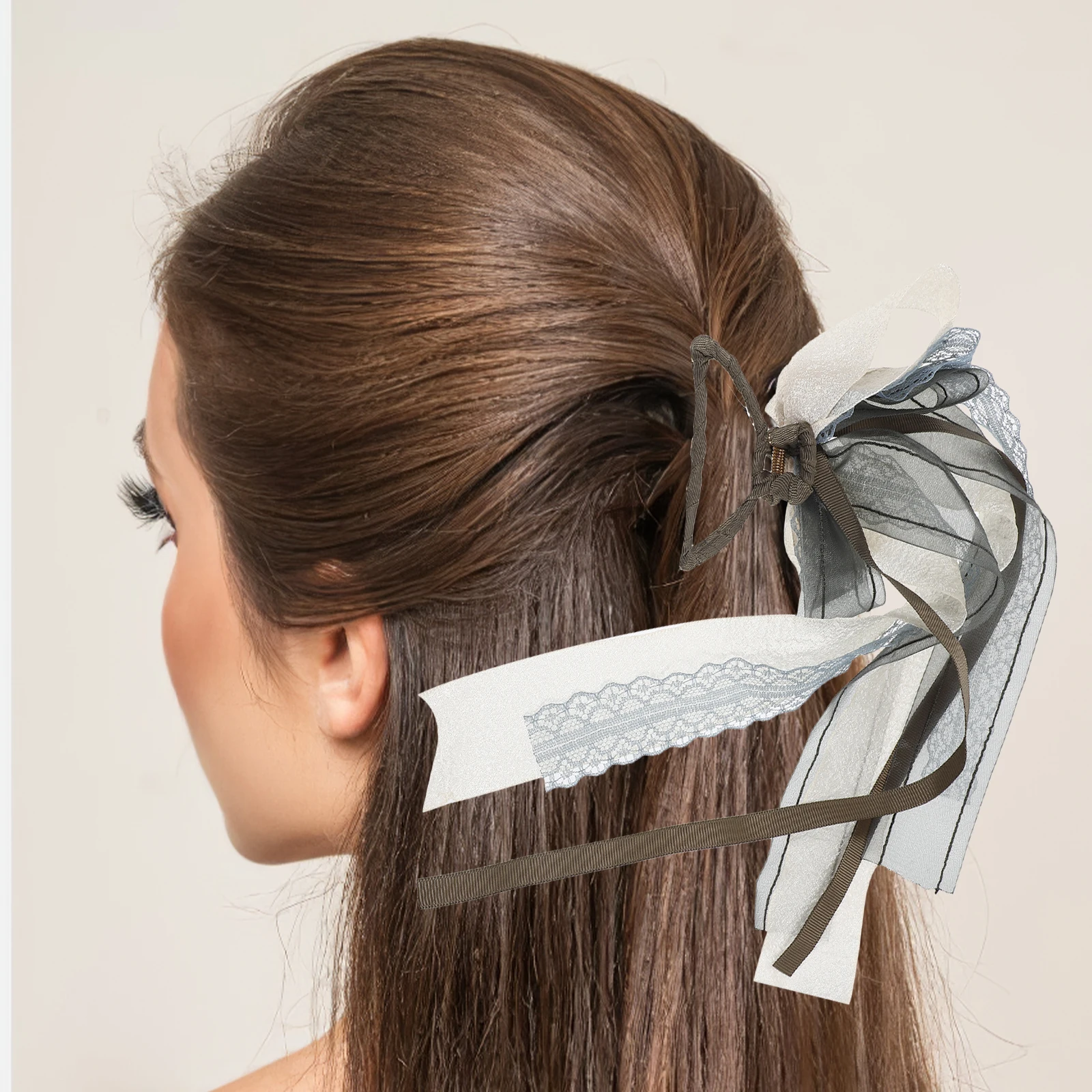 

Mesh Ribbon Hairpin Clips Braiding Accessories Barrette Fashion Hair Bow Adorable Pins Loose Hair Women Hairstyles Shark Clip